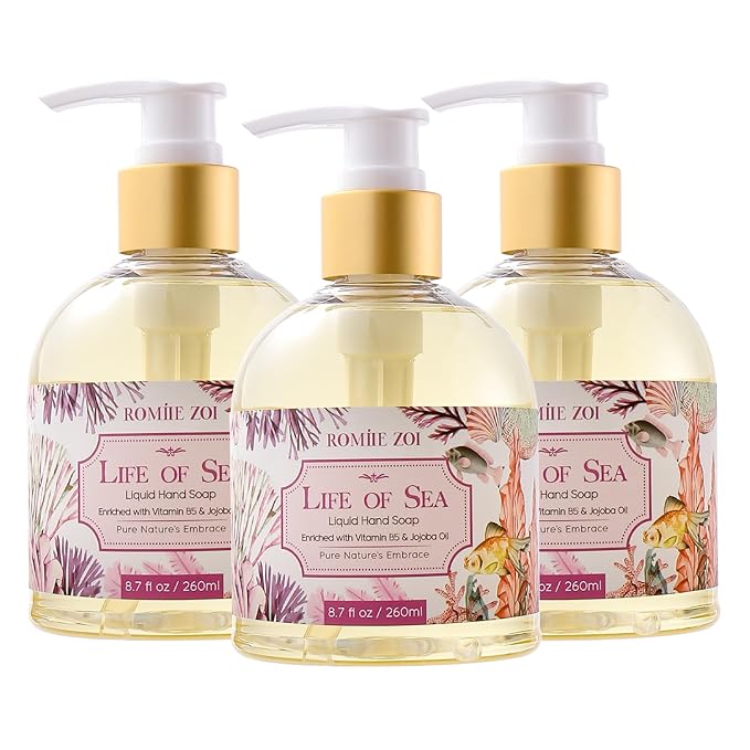 Liquid Hand Soap with Gift Box - Life of Sea - 260ml/ 8.7 fl.oz(Pack of 3)