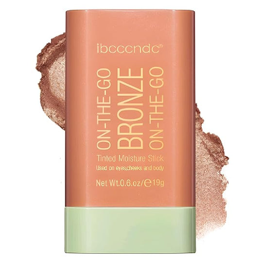 On-The-Go Bronzer Stick,Multi-Use Cream Contour Stick,Natural Long Lasting Face Bronzer,Smooth Highlighter Contour Stick,Bronze Contour Makeup Facial Shaping,03 Rich Glow-VivaGrace Women