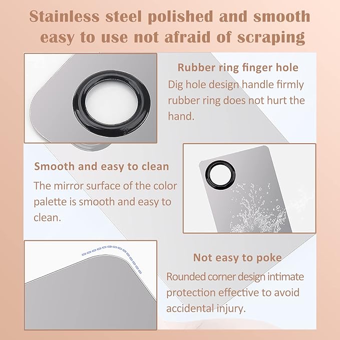 DAGEDA Stainless Steel Makeup Spatula Set, Makeup Mixing Palette Make up Spatula Tool, Foundation Spatula Makeup Foundation Mixing Pigment Palette, Cosmetic Spatula Foundation Palette Make up Tool-VivaGrace Women