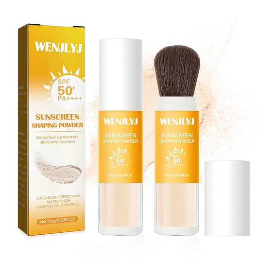 2PCS Mineral Sunscreen Setting Powder Makeup,Translucent Powder SPF 50 PA++++,Oil Control Long Lasting Face Setting Powder Sunscreen,Matte Finish,Lightweight,Breathable,All Skin-VivaGrace Women