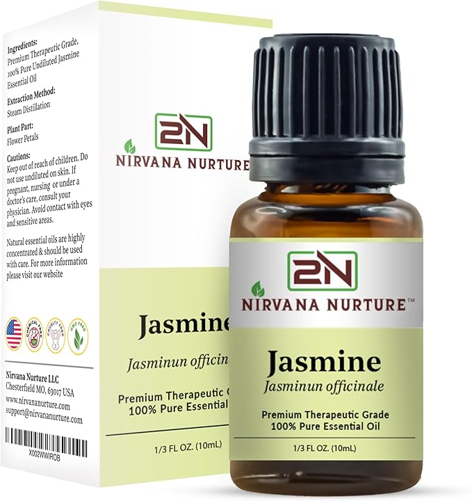Jasmine Essential Oil 100% Pure Premium Therapeutic Grade, Undiluted - Aromatherapy Diffuser for Calm and Relaxation, Skin Care, Hair Care-VivaGrace Women