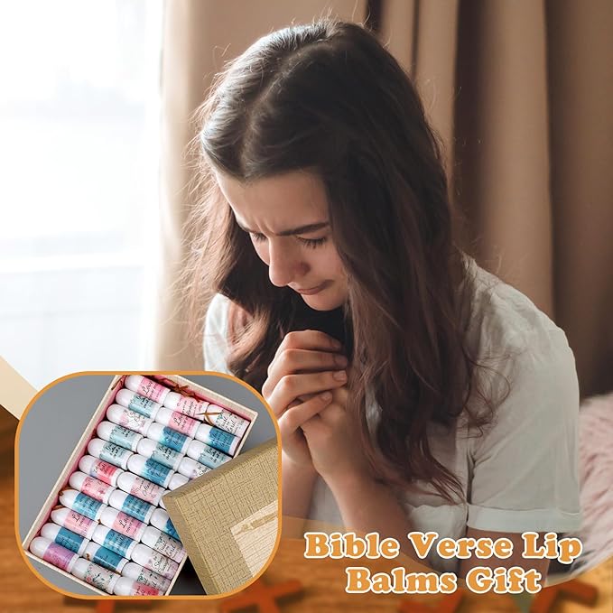72 Pcs Mini Lip Balm Bulk Gift, 8 Flavors, Christian Themed, Moisturizing for All Skin Types-VivaGrace Women
