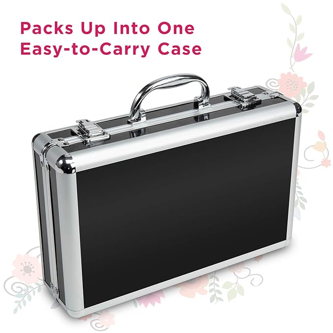 Makeup Kit Set - 32 Eye Shadows 6 Lip Glosses 2 Lip Gloss Wands 2 Lipsticks 1 Face Powder Duo 1 Blush Powder Duo 1 Mascara - Case with Carrying Handle-VivaGrace Women