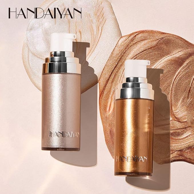 Body Face Luminizer Highlighter Cream Spray Liquid Bronzer Illuminator Glow Glistening Makeup Foundation Cheekbone & Blush Liquid Highlighter Smooth Shimmer Glow Makeup(#01 Pearl White)