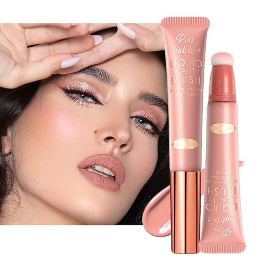 Liquid Blush Makeup Wand, Velvet Cream Blush Stick for Cheeks and Lips, Blush and Highlighter Stick, Easily Blendable, Long-Wearing, Smudge Proof-VivaGrace Women