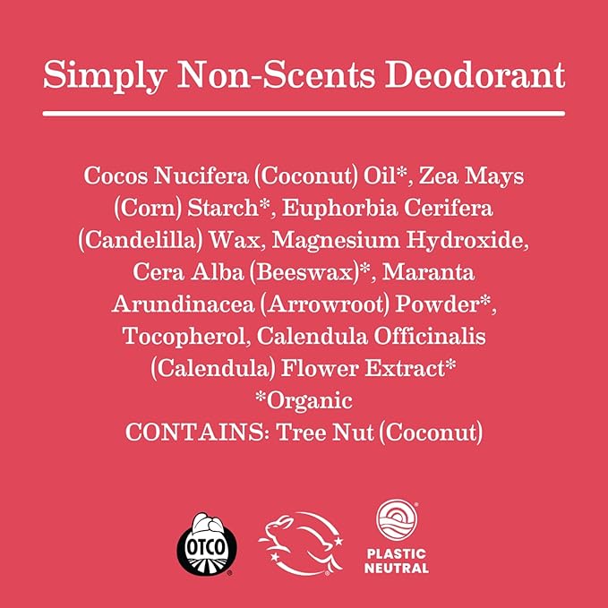 Earth Mama Simply Non-Scents Deodorant | Fragrance-free + Safe for Sensitive Skin, Pregnancy & Breastfeeding, Contains Organic Calendula and Coconut Oil, No Baking Soda or Aluminum, 2.65-Oz (2-Pack)-VivaGrace Women