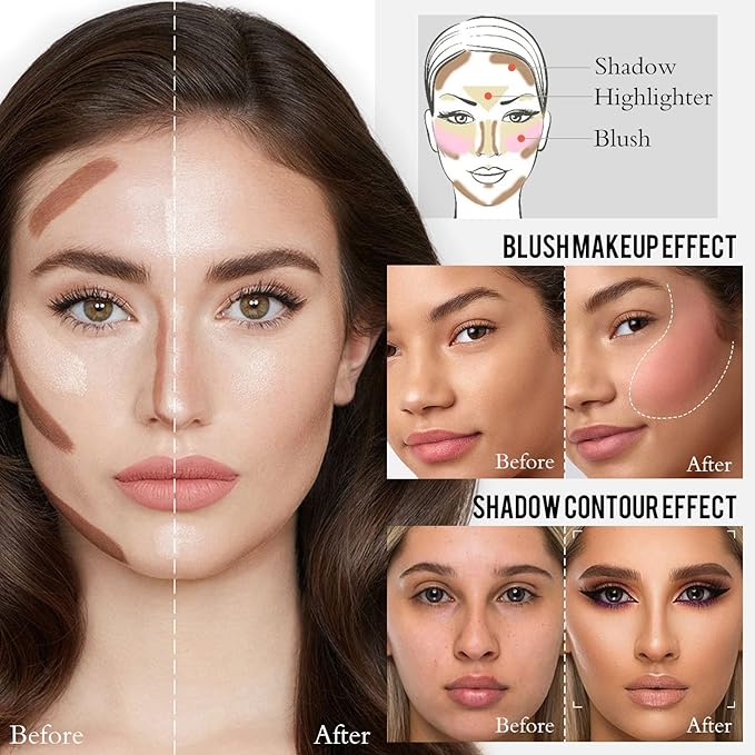 2 Pcs Cream Blush Stick Makeup Kit, Natural Shimmer & Matte Stick Blush Wand for Cheeks, Lightweight Blendable Silky Cream Blush Makeup -Matte Blush (#02 Soft Pink #03 Coral Orange)-VivaGrace Women