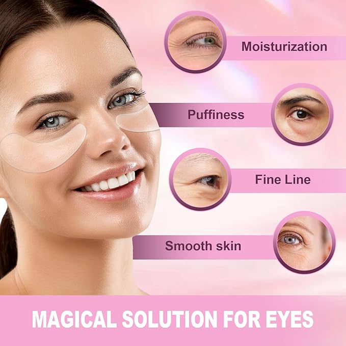 Under Eye Patches 6 PCS Silicone Reusable Eye Patches for Wrinkle, Puffiness Eyes, Dark Circles - Overnight Skin Facial Moisturizing Treatment for All Skin - Hypoallergenic Smile Line Pads-VivaGrace Women