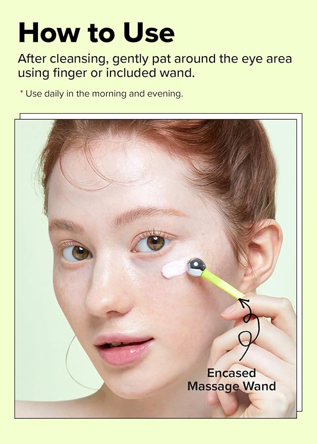 I DEW CARE Vitamin C depuffing Eye Cream with Eye Roller Set | Korean Skin Care Dark Circles Under Eye Treatment with Hyaluronic Acid, Niacinamide | 0.50 Fl Oz | Not Tested on Animals-VivaGrace Women
