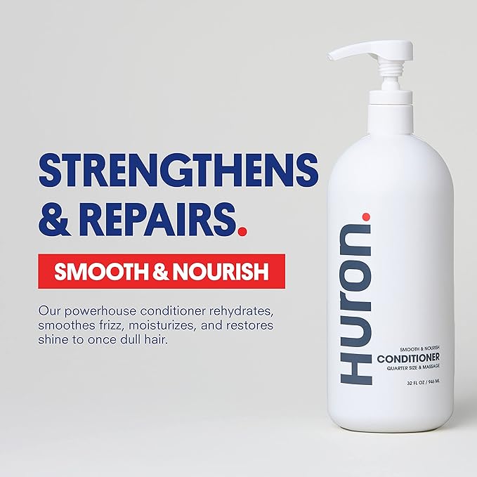 Huron Men’s Conditioner - Lightweight, Hydrating Conditioner - Eliminates Frizzy Hair, Moisturizes, & Restores Shine - Clean & Invigorating Scent - 100% Vegan Ingredients & Cruelty-Free - 32 Fl Oz-VivaGrace Women