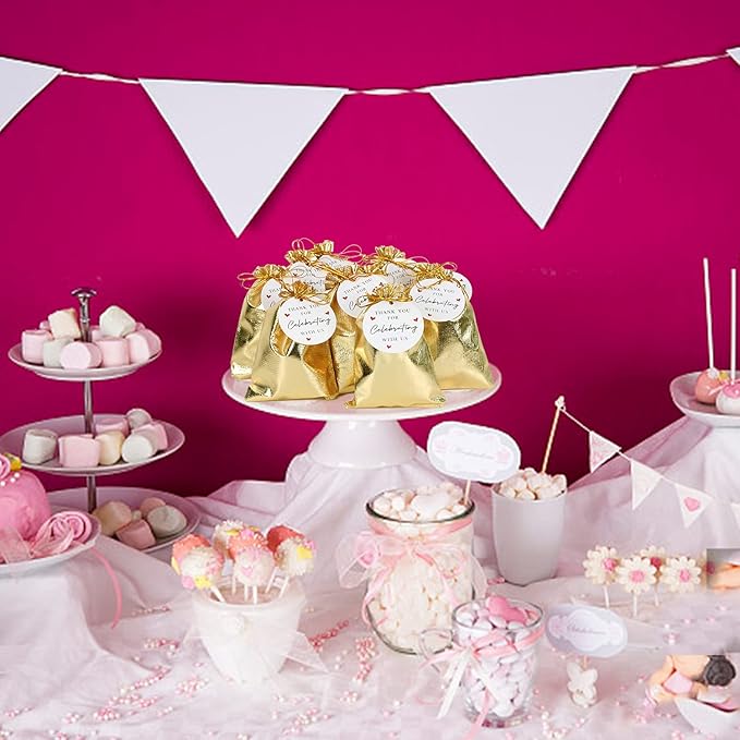 Pack of 100 4"x 6" Heavy Duty Gold Drawstring Organza Jewelry Pouches Wedding Party Christmas Favor Gift Candy Chocolate Bags-VivaGrace Women