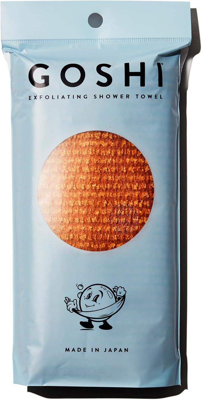 GOSHI Exfoliating Shower Towel - Rip-Resistant Exfoliating Washcloth for All Skin Types - Marigold Yellow - Made in Japan-VivaGrace Women