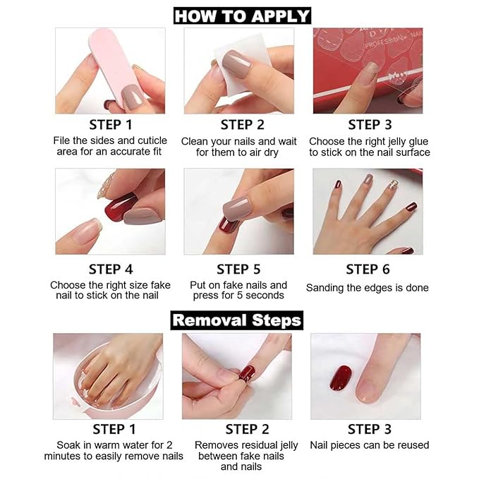 Pink Flower Press on Nails Short Square Fake Nails Cute Floral False Nails Full Cover Glue on Nails Artificial Acrylic Stick on Nails Spring Nude Pink Fake Nails for Women Manicure Kit 24Pcs