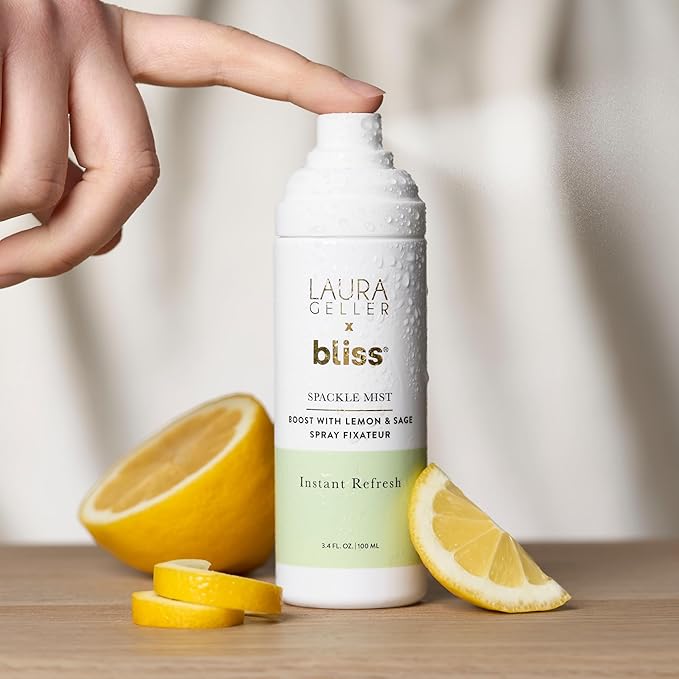 LAURA GELLER NEW YORK x Bliss Spackle Mist Boost with Lemon & Sage - Long-Lasting Dewy Skin Makeup Setting Spray - Brighten and Soothe Dull Skin-VivaGrace Women