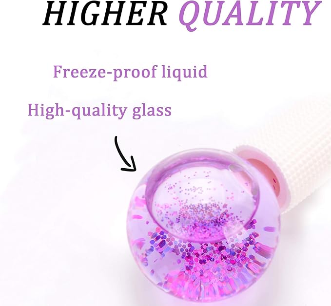 ICE Beauty Balls for Facial, 2PCS Purple Facial Roller for Cold Facial Massage Face Roller Balls with Anti-Freeze Liquid to Reduce Puffiness, Pores, Wrinkles…-VivaGrace Women