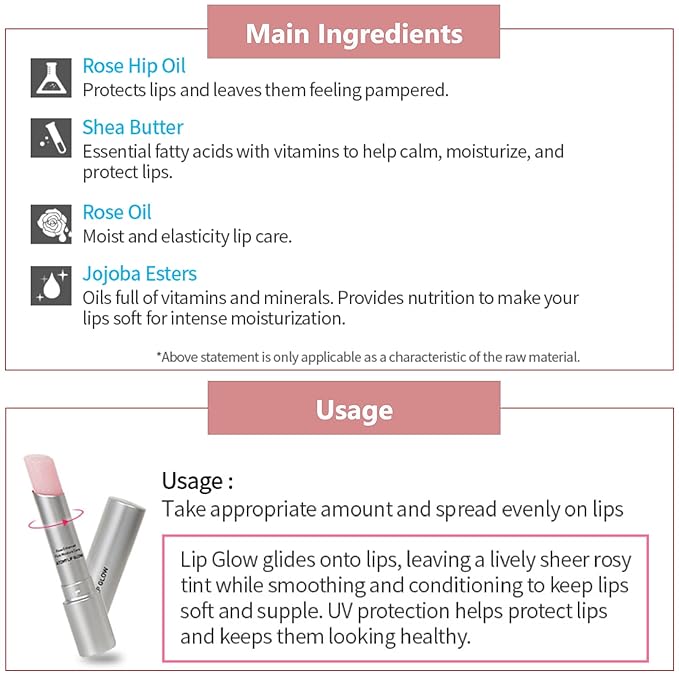 Atomy Lip Glow 3.3g x 2 EA - Moisturizing Lip Care Treatment Balm with Natural Pink Color-VivaGrace Women