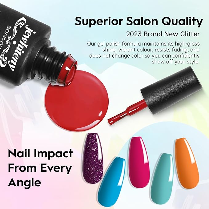 JEWHITENY 14 Colors Poly Gel Nail Kit 27 Colors Gel Nail Polish Kit With U V Light All In One Nail Art Starter Kit Suitable For All Seasons-VivaGrace Women