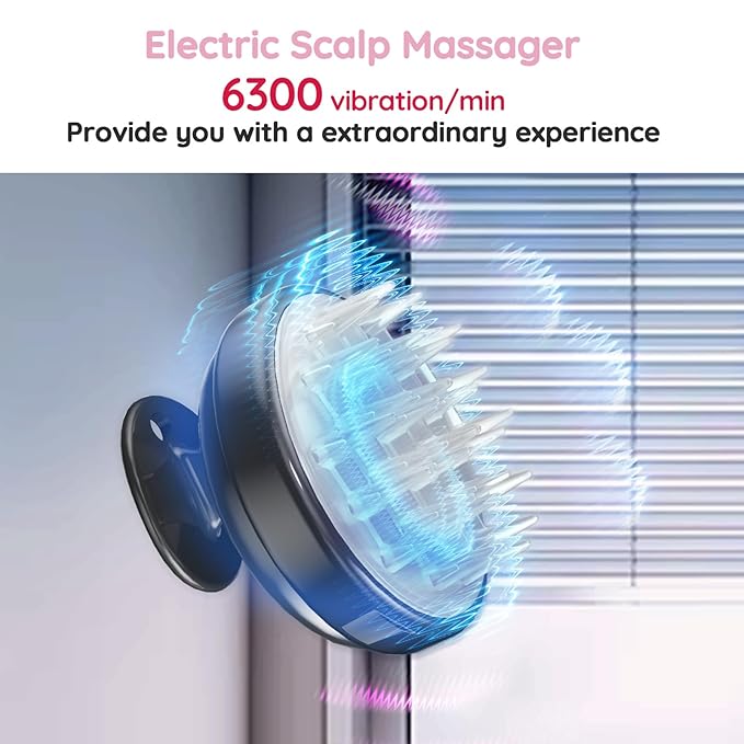 Electric Handheld Hair Massager, Cordless Hair Scalp Massager Portable Head Scratching Massager with 2 Modes Vibration Comb for Hair Growth, Deep Cleansing and Stress Relaxation-VivaGrace Women