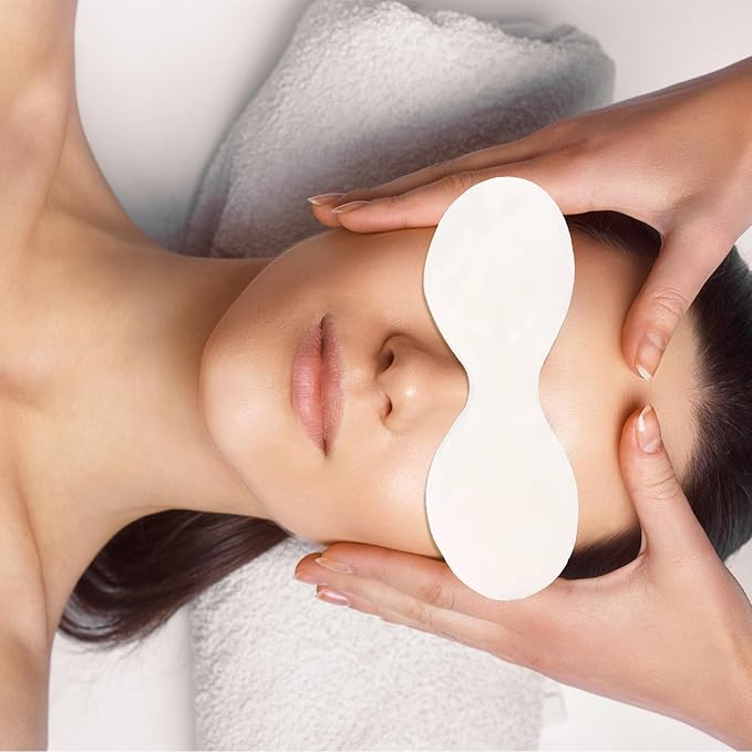 100 Sheets Disposable Eye Mask Paper,Non Woven Eye Care Cotton,Eye Pads for Facials,Patches Paper Eye Covers,DIY Clear Eye Mask Paper Beauty Sheets for Makeup Skincare Spa Wrap Moisture Retention-VivaGrace Women