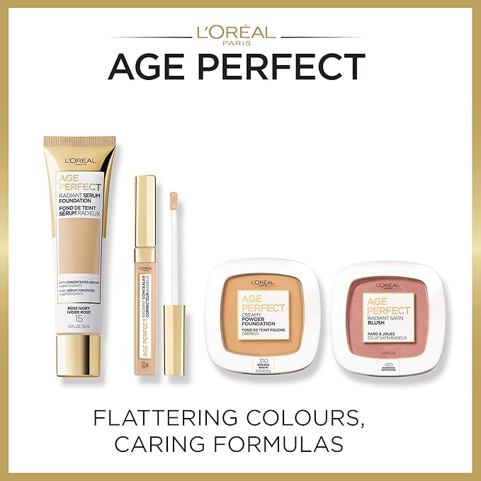 L'Oreal Paris Age Perfect Creamy Powder Foundation Compact, 320 Warm Beige, 0.31 Ounce-VivaGrace Women