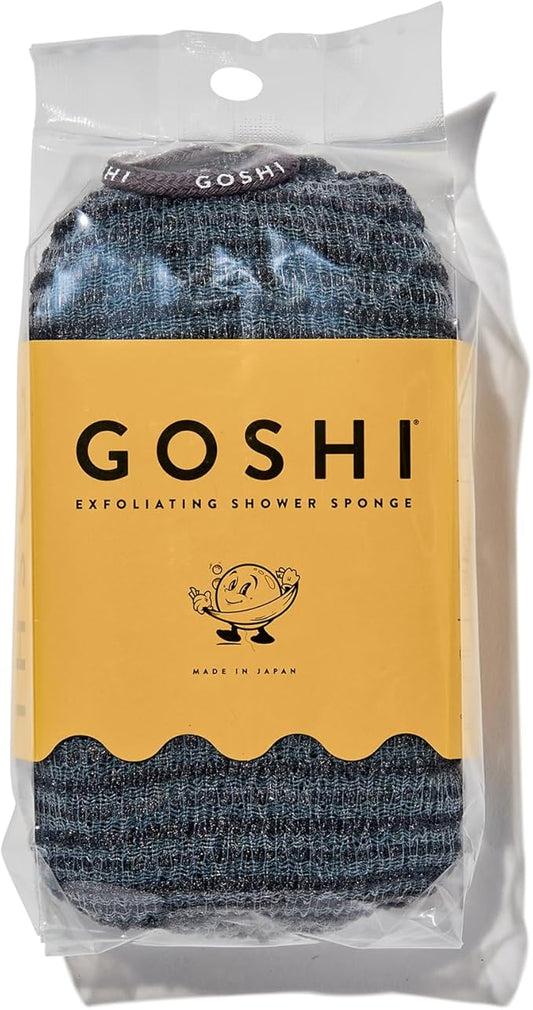 GOSHI Exfoliating Shower Sponge - Rip-Resistant, Rapid-Drying Exfoliating Bath Sponge for All Skin Types - Grey - Made in Japan-VivaGrace Women