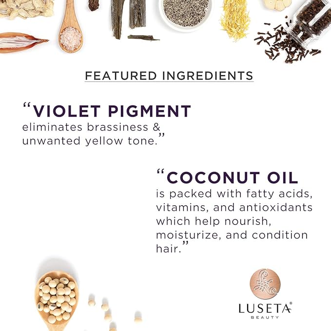 Luseta Color Brightening Purple Shampoo and Conditioner Travel Kit for Blonde and Gray Hair -Infused with Cocos Nucifera Oil to Help Nourish, Moisturize and Condition Hair, 2x1.01oz-VivaGrace Women