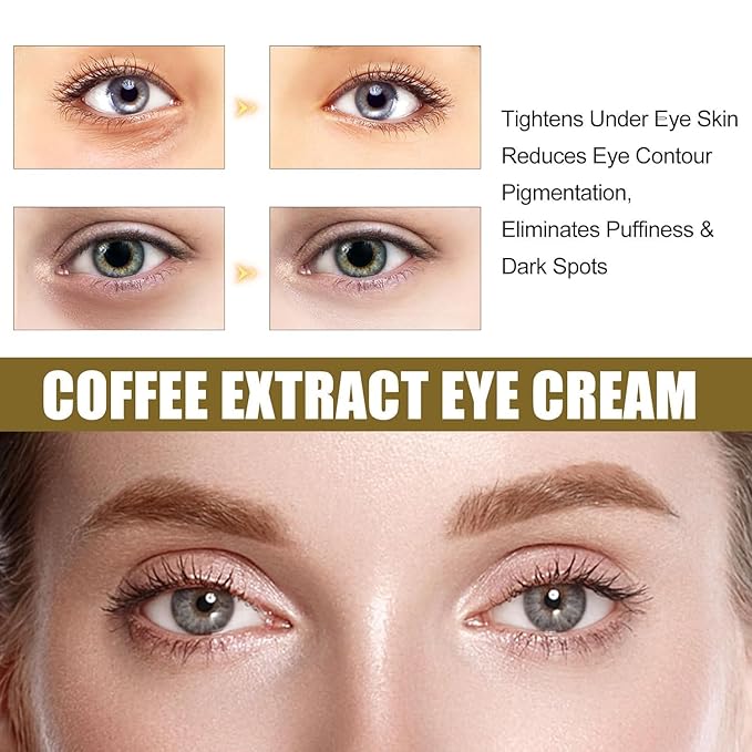 Caffeine Eye Cream, Caffeine Eye Cream, Caffeine Anti-Wrinkle Overnight Eye Cream, Firms and Reduces Eye Bags, Wrinkles, Dark Circles, and Fine Lines (2PCS)-VivaGrace Women