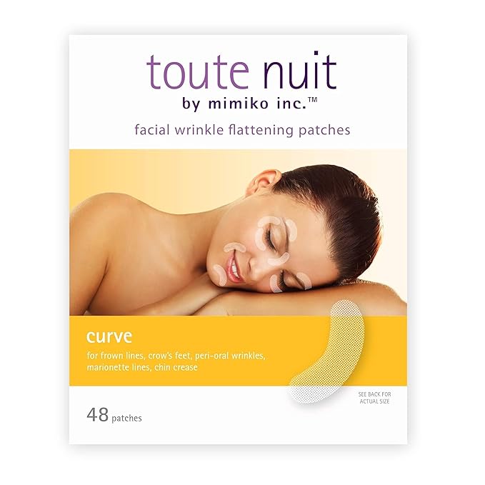 Toute Nuit Wrinkle Patches – Curve – Face Tape for Forehead, Eyes & Lips – Hypoallergenic Anti Wrinkle Patches – 48 Count, Made in USA-VivaGrace Women