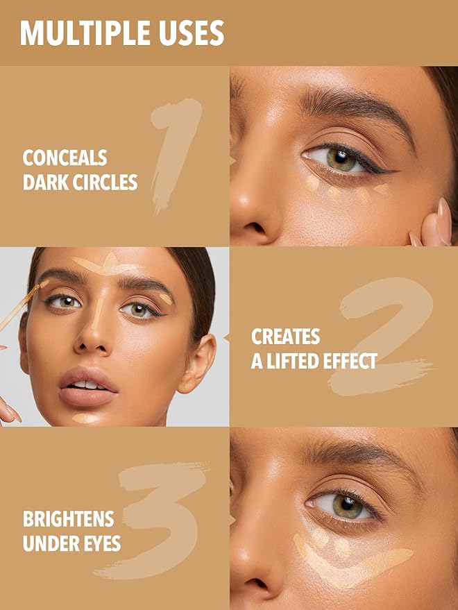 SHEGLAM 12HR Full Coverage Concealer Matte Finish Concealer Stick for Under Eye and Dark Circles - Chestnut-VivaGrace Women