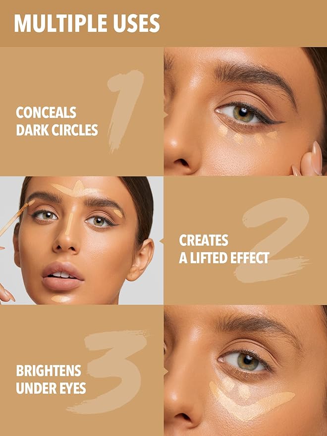 SHEGLAM 12HR Full Coverage Concealer Matte Finish Concealer Stick for Under Eye and Dark Circles - Linen-VivaGrace Women