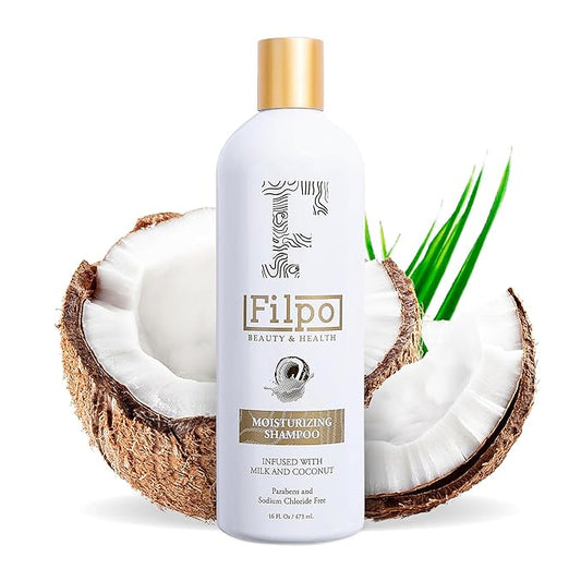 FILPO Coconut Milk Moisturizing Shampoo - Sulfate Free with Coconut Oil and Argan Oil, Clarifying for Natural and Curly Hair Care-VivaGrace Women