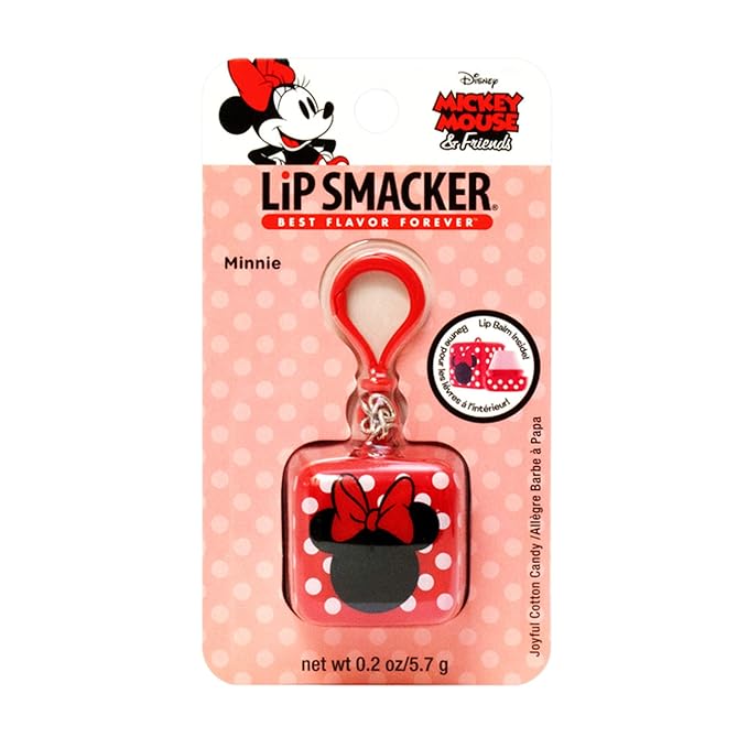 Lip Smacker Disney Minnie Mouse Cube Flavored Lip Balm, Minnie Joyful Cotton Candy, Clear, For Kids (Pack of 3)-VivaGrace Women