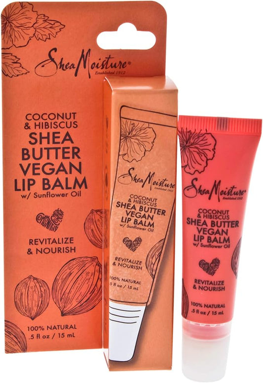 Shea Moisture Coconut & Hibiscus Butter Lip Balm Care for Unisex, 0.5 Ounce-VivaGrace Women