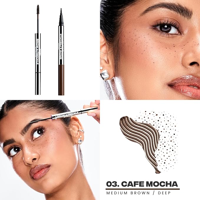 Sacheu Brow & Freckle STAY-N Tinted Eyebrow Gel & Faux Freckle Pen — 2-in-1 Longwear Water Resistant Brows Tint, Cruelty-Free & Vegan, Cafe Mocha-VivaGrace Women