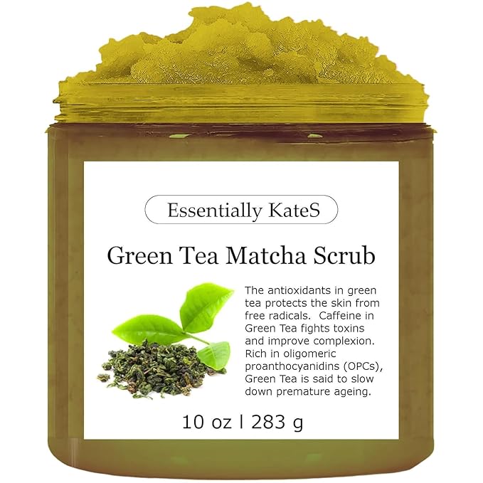 Green Tea Matcha Body & Foot Scrub 10 oz - A blend of matcha green tea extract, shea butter, and coconut oil for a soothing journey to a tranquil Zen garden - The best stocking stuffer-VivaGrace Women