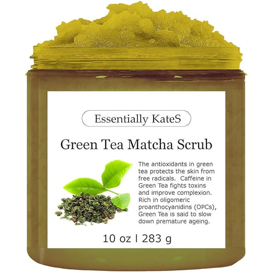 Green Tea Matcha Body & Foot Scrub 10 oz - A blend of matcha green tea extract, shea butter, and coconut oil for a soothing journey to a tranquil Zen garden - The best stocking stuffer-VivaGrace Women