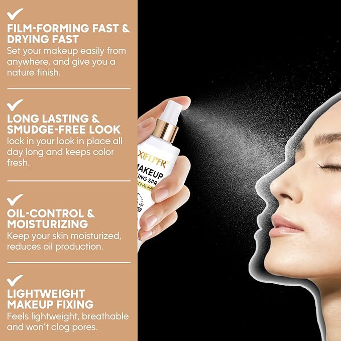Makeup Setting Spray, 8.12 Fl Oz Matte Finishing Spray, Ultra Fine Setting Mist, Long Lasting Fixing Spray, Lightweight Oil Control Hydrating Refreshing Fast Drying, Vegan & Cruelty-Free-VivaGrace Women