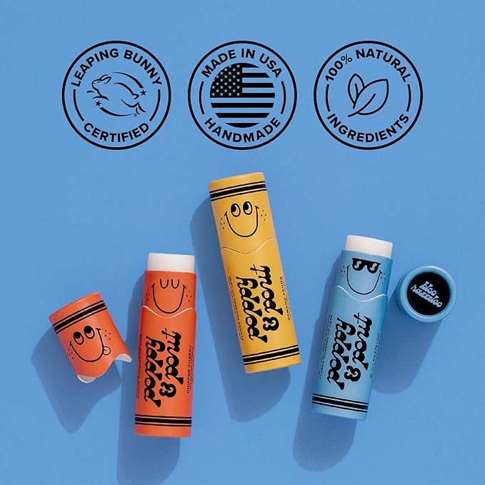 Poppy & Pout Kids Jumbo Lip Balm | All Natural Lip Balms & Moisturizers | Hydrates with Beeswax, Vitamin E, Organic Coconut Oil | Cruelty-Free | Lip Balm in Recyclable Cardboard Tube (Banana Fanna)-VivaGrace Women