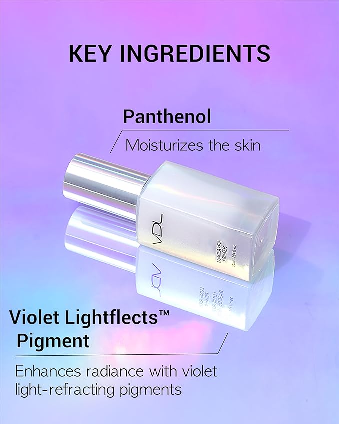 VDL Lumilayer Primer (Glowy Finish, 1.01fl oz) - Illuminating Pearl Makeup Base for Glowing Skin. Korean Makeup. Hydrating Radiance-VivaGrace Women