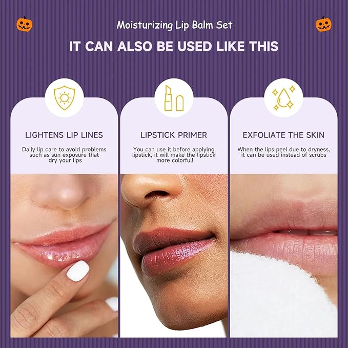 Lip Moisturizer Lip Balm Set, Lip Sleeping Mask, 2PCS Pumpkin & Honey Lip Mask Overnight Improve Dry Lips, Reduce Lip Wrinkles & Dead Skin, Lip Care Products Gift Set For Women-VivaGrace Women