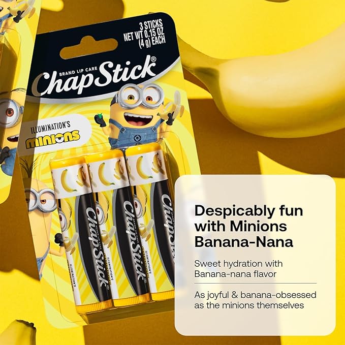 ChapStick Bulk Lip Balm, Minions Banana-Nana (36 Sticks), Party Favors for Kids, 0.15 Oz Ea-VivaGrace Women