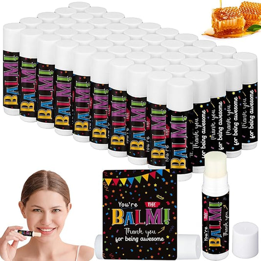 50 Pack Employee Team Appreciation Gifts Bulk Lip Balms Thank You Gifts Inspirational Gifts Party Supplies Christmas Volunteer Gifts for Women Men Staff Coworkers Teachers Nurses-VivaGrace Women