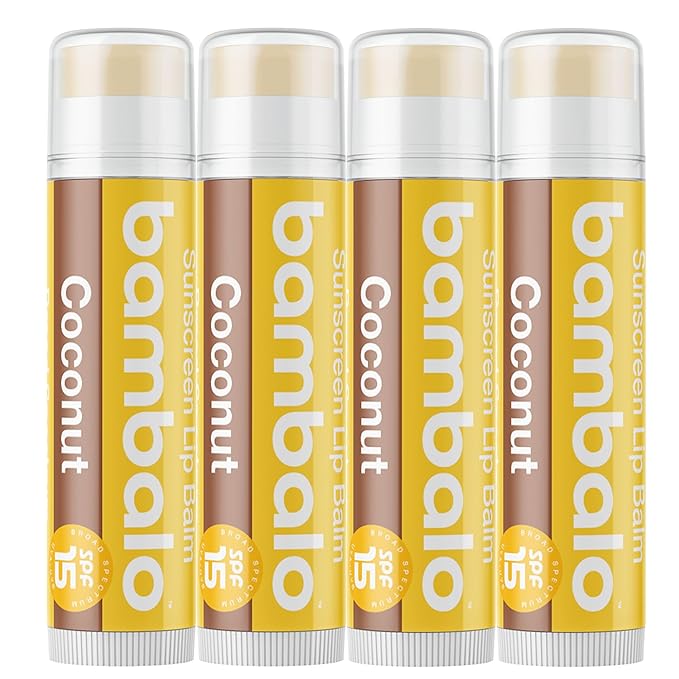 4-Pack Coconut SPF 15 Lip Balm - Organic Ingredients, Broad Spectrum UVA/UVB Protection - Hydrating & Moisturizing, USA Made-VivaGrace Women