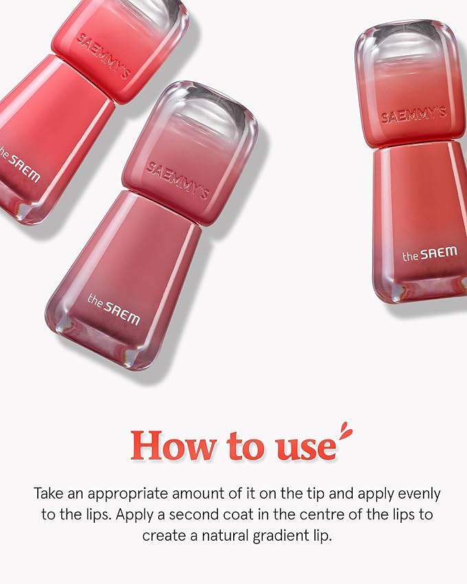 THESAEM Saemmy's Ade Shot Tint (02, 05) - Korean Lip Titnt, Water Gel Lip Stain with Plump Glowy Moisturizing Finish, Buildable Radiant Gloss, Long-Lasting Comfort, 0.1 fl.oz.-VivaGrace Women