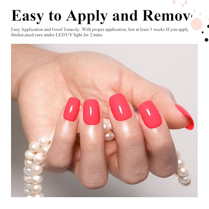 Imtiti Gel Nail Polish, 1Pcs 15ml Red Color Gel Polish Soak Off LED Nail Polish Gel Nail Art Design Manicure Salon DIY at Home Holiday Gift