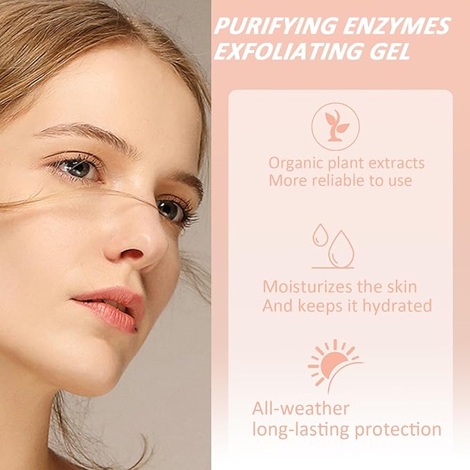 Purifying Exfoliating Gel, Purifying Enzymes Exfoliating Gel, Facial Exfoliator Cleanser, Gentle Facial Cleanser for All Skin Types