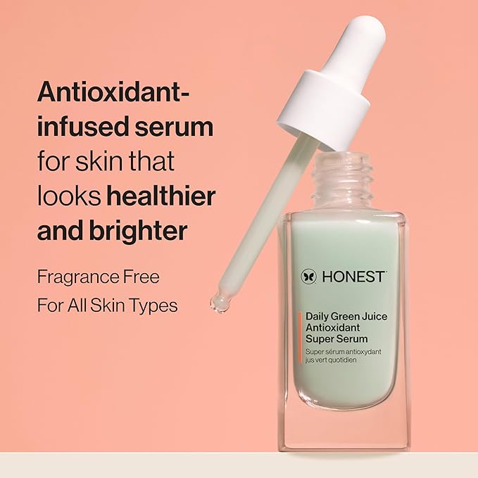 Honest Beauty Daily Green Juice Antioxidant Super Serum | Improves Skin Tone + Texture | Gentle for Sensitive Skin, Fragrance Free, Vegan | 1 fl oz-VivaGrace Women