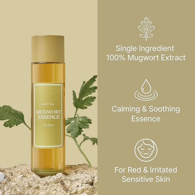 [I'm From] Mugwort Essence 5.4 Fl Oz | 100% Vegan Mugwort Extract - Soothe Sensitive and Irritated Skin, Redness Relief, Refreshing, Korean Hydrating toner | All Skin Types, PETA approved-VivaGrace Women