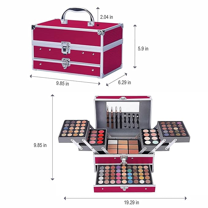 132 Color All- In- One Makeup For Women Full Kit,Professional Makeup Kit,Makeup Gift Set for Women &Girls,Include eyeshadow/lipstick/concealer/Lip Gloss/Eyeliner/Mascara/Makeup Brushes(Pink)-VivaGrace Women