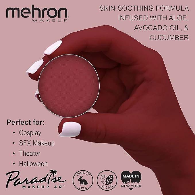 Mehron Makeup Paradise Makeup AQ Refill Size | Stage & Screen, Face & Body Painting, Beauty, Cosplay, and Halloween | Water Activated Face Paint, Body Paint, Cosplay Makeup .25 oz (7 ml) (Porto)-VivaGrace Women